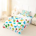 thumbnail image 5 of Homewish Lovely Dinosaur Twin Sheets,Cartoon Animal Themed Bedding,White,3-Piece,1 Fitted Sheet and 1 Pillowcase, 5 of 6