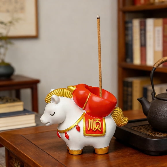 Zen Incense Diffuser Home Living Room Agarwood Resin Small Horse Incense Stand Decoration