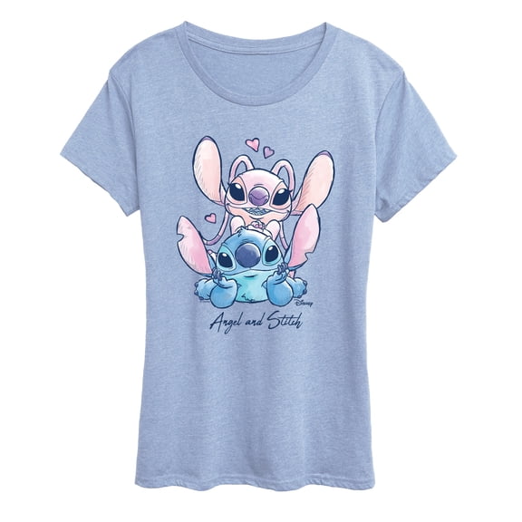 Disney - Angel And Stitch - Women's Short Sleeve Graphic T-Shirt