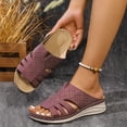 thumbnail image 7 of LOVZFMLL Wedge Sandals for Women Slip On Open Toe Comfort Walking Clogs with Arch Support Summer Casual Beach Vacation Shoes Wine 7.5, 7 of 7