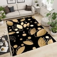 thumbnail image 2 of Luxurious Gilded Leaf Bedroom Rug, Modern Simple Black and Gold Spotted Pattern Living Room Carpet, Rug Pad Fine Fluff Short Velvet Apply to Foyer Bathroom Home,5ft x 7ft, 2 of 7