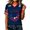 Dark Blue, variant on Women's Summer Tops 2026 Soccer Cup V Neck Short Sleeve Fan Wear USA Soccer Jersey American Flag Football Graphic Tees Purple S