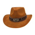 thumbnail image 3 of Sombrero de vaquero moda cálido sombrero de protección ar para montar fijación temática de senderismo Caqui, 3 of 8