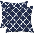 thumbnail image 5 of TAOSON Pack of 2 Soft Canvas Throw Cushion Cover Pillow Covers Cases for Couch Sofa Home Decor Modern Quatrefoil Accent Geometric with Hidden Zipper Closure Only Cover 20 x 20 Inches Black White, 5 of 8