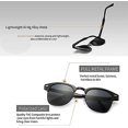 thumbnail image 4 of cornice Nera/ Lente Grigia Polarizzata Retro Round Semi-sans Monture Lunettes De Soleil Polarises Protection Uv Pour Hommes/femmes, 4 of 5