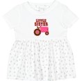 thumbnail image 3 of Inktastic Pink Tractor Little Sister Girls Baby Dress, 3 of 5