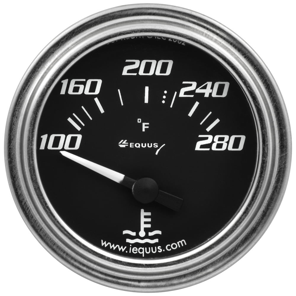 Equus Gauge, Water Temp, 2" , 100280 F, 90 Degree Sweep, Elec, Chrome
