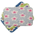 thumbnail image 2 of Surf, Sand, & Sea Hibiscus Blooms Gray Floral Print Bath Mat, 2 of 5
