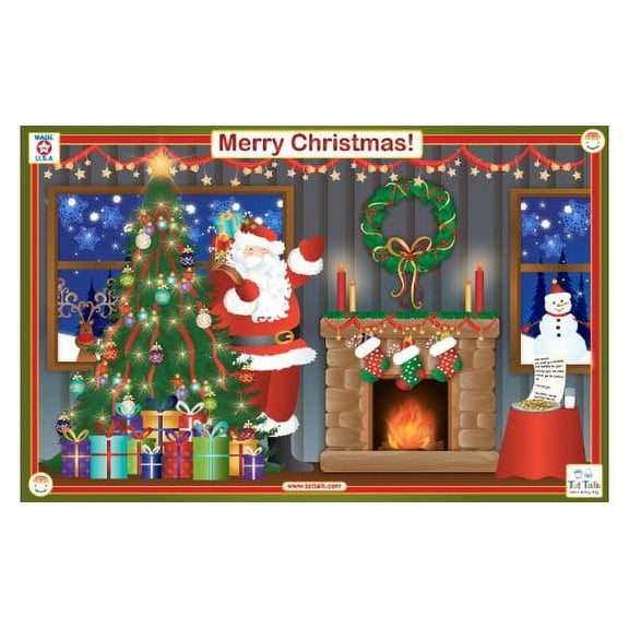 Placemat - Tot Talk - Merry Christmas Meal Dining Kids Mat tot1051