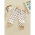 thumbnail image 3 of Douhoow 0-3Y Baby Boy Plaid Pants Checkerboard Print Trousers Elastic Waist Jogger Pants, 3 of 8