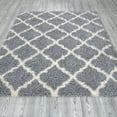 thumbnail image 3 of Ottomanson Shaggy Collection Jute Backing Moroccan Trellis Design Indoor Rug, 3 of 7