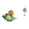 thumbnail image 1 of Figura de de cristal, decoración artística de animales marinos, escultura de hoja, estatua de hoja de metal, figura en forma de hoja,, 1 of 8