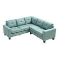 thumbnail image 2 of Newbury 82 In. W 2-Piece Polyester Twill L Shape Sectional Sofa In Teal, 2 of 4