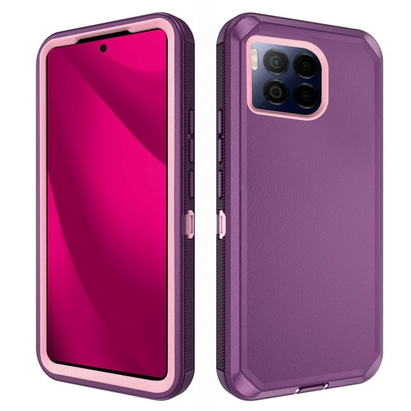 Compatible with T-Mobile Revvl 7 Pro 5G Phone Case Hybrid Rugged Shockproof Hard Protective Drop Proof Full Body Heavy Duty Mobile Cell Cover for Tmobile T Mobile Revel Tmo Rel Rebel Women Men Purple