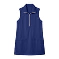 thumbnail image 5 of QUNYINEY A Line Summer Dresses for Women 2026 Blue Mini Sleeveless Shirt Dress Loose Fit Casual Quarter Zip Collared with Pockets Dresses, 5 of 5