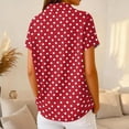 thumbnail image 6 of Women's Waffle Knit Polo Shirt Plus Size Friendly Color Block Striped Collared Short Sleeve Loose Fit Vacation Casual Summer Tops 2026, 3XL, 6 of 7
