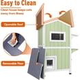 thumbnail image 4 of Petsblublu Insulated Outdoor Cat House 2 Story Weatherproof Elevated Outside Cat Shelter, Green, 4 of 9