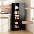 thumbnail image 6 of CQSXDA Versatile 61" Black Metal Pantry Cabinet with 4 Shelves and 110lb Capacity for Kitchen and Living Room Use, 6 of 17