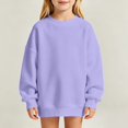 thumbnail image 4 of Ruyang Youth Girls Oversized Sweatshirt Drop Shoulder Crewneck Kids Long Sleeve Pullover Soft Polyester Casual Basic Tops, 4 of 9