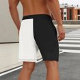 thumbnail image 6 of Gfyviroh Casual Shorts for Men Color Block Trendy Drawstring Beach Shorts Elastic Waist Patchwork Pockets Shorts, 6 of 9