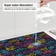 thumbnail image 3 of Uemuo Graffiti Art Pattern Dish Drying Mat,16*18 inch Absorbent Dish Drainer Kitchen Counter,Large Size Dish Drying Pad for Countertops,Sinks,Draining Racks, 3 of 6
