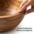 thumbnail image 4 of Wooden Salad Serving Bowl Set With Utensils, Large 12.5 Inch Acacia Wood, Serving Bowl for Fruits, Mixing Bowl for Salads, Snacks, Holiday Gift, Thanksgiving, Christmas Gifts, Kitchen Centerpiece, 4 of 9
