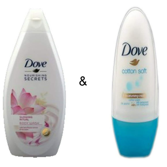 Body Wash Glowing Ritual 500 by Dove & Roll-on Stick Cotton Soft 50ml by Dove