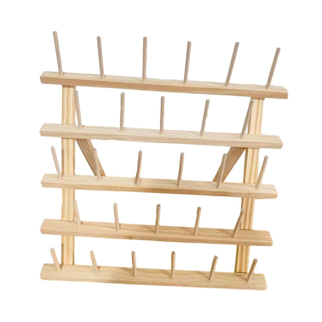 Sewing Thread Rack Bobbin Wooden Braiding Hair Rack Sewing Thread Organizer for 28 Spool 40cmx39cm