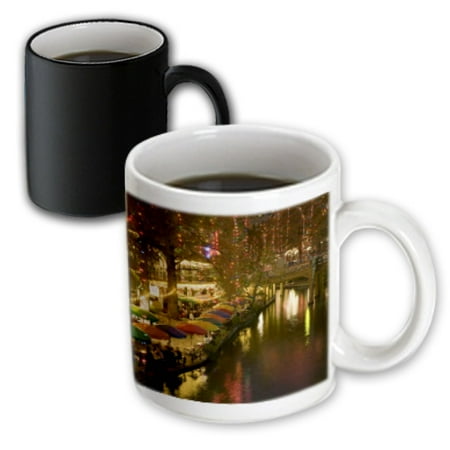 Evening Sun 16 Piece - 3dRose USA, TEXAS, San Antonio Riverwalk Area / Evening - US44 WBI0260 - Walter Bibikow, Magic Transforming Mug, 11oz