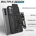 thumbnail image 4 of Samsung Galaxy S21 Case,Compatible with Samsung Galaxy S21 Case with HD Screen Protector with Slide Camera Cover, 360° Rotation Ring Kickstand [Military Grade] Case for Samsung S21,Black, 4 of 8