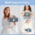 thumbnail image 5 of YOOLIFE Checkered Makeup Bag Initial Cosmetic Bags for Women, Small Travel Toiletry Bag Travel Makeup Bag Skincare Bag, Denim Blue Jean Make up Bag for Women Her Mom Wife Girlfriend Sister, 5 of 7