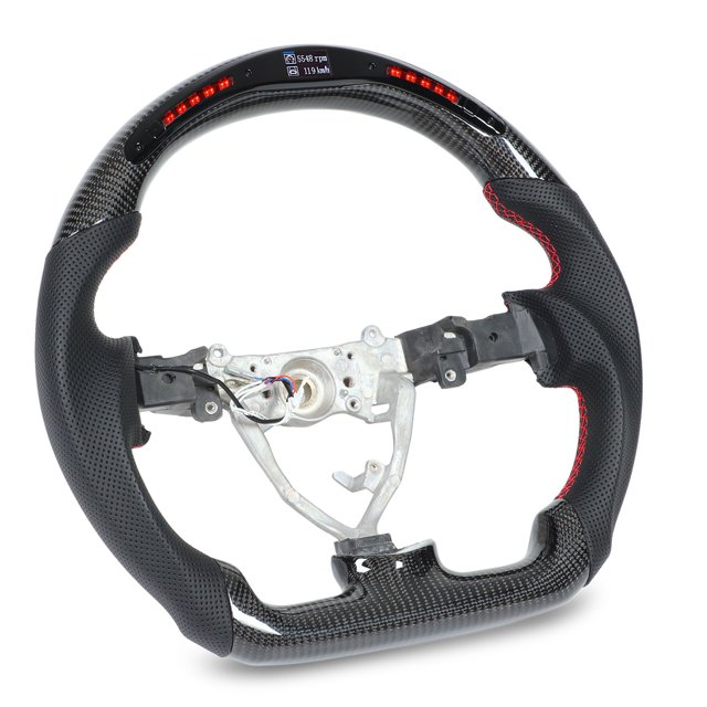 D Type Steering Wheel,LED Shift Lights Carbon Carbon Fiber LED Steering Wheel Steering Wheel Replacement High-Precision Functionality