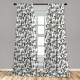 thumbnail image 5 of Ambesonne Cactus Curtains, Cacti Plant Greyscale, Pair of 28"x95", Grey Ivory, 5 of 5