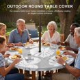 thumbnail image 3 of Round Outdoor Tablecloth with Umbrella Hole and Zipper, Monstera Leaves Tablecloth with Elastic Waterproof, Modern Minimalist Botanical Tropical Gray Patio Table Covers for 36" - 44" Pool Tables, 3 of 9