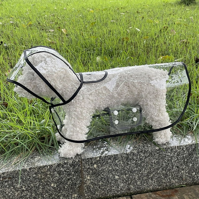 Pet Raincoat for Dogs and Cats Outdoor Poncho Rain Gear for Large and Small Easy Wear Transparent Design from Rain