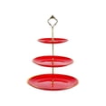 thumbnail image 2 of 3-Tier European-Style Dessert Stand with Gold Rim Ceramic Plates for Snacks, Fruit, Candy, and Party Displays, 2 of 6