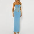thumbnail image 2 of CHUMUD Skirt Sets for Women 2 Piece Outfits Evening Party Elegant Split Hem Tube Top Maxi Skirt Set Wrap Long Skirt Summer Vacation Casual, 2 of 5