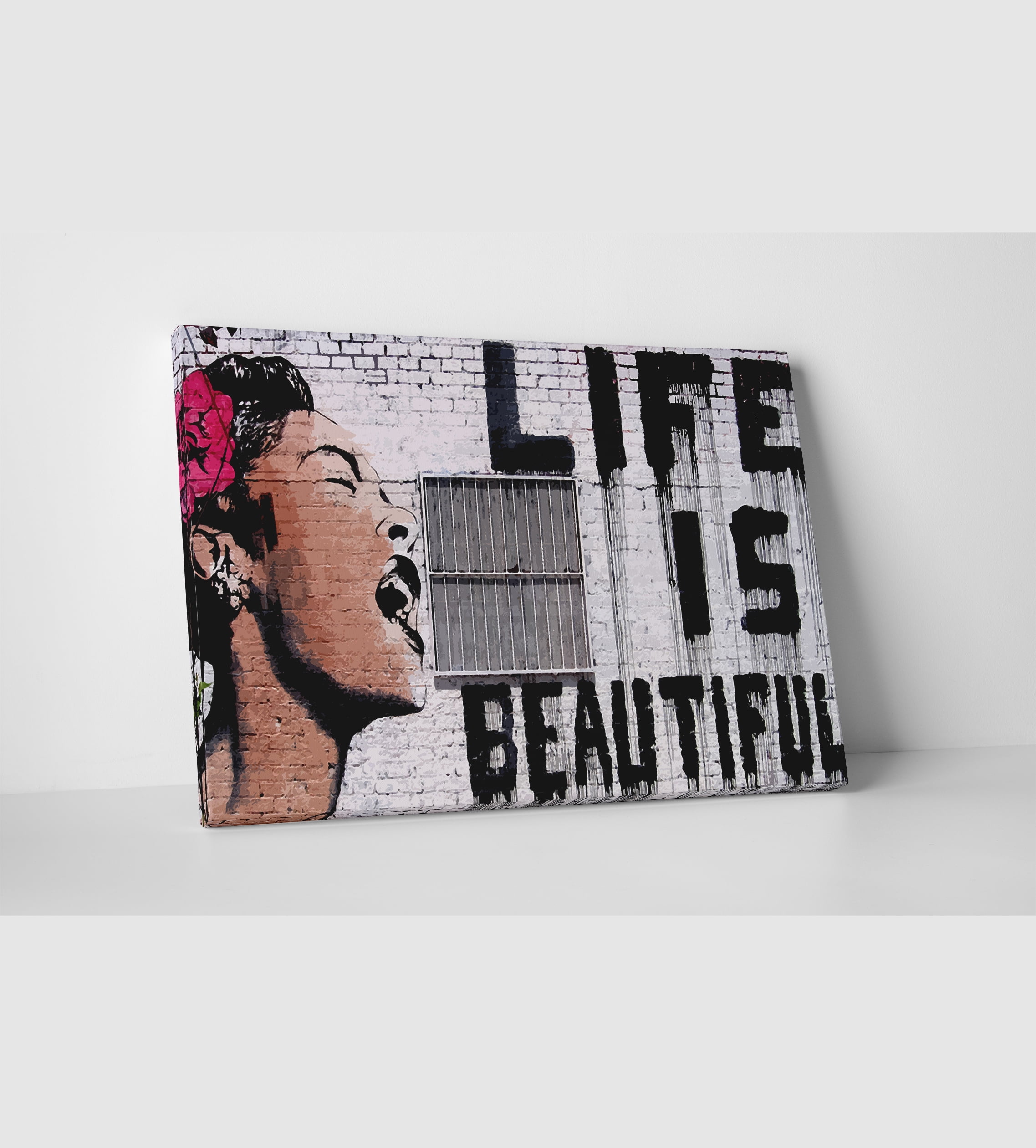 Banksy Life Is Beautiful Gallery Wrapped Canvas Print 45 X 30