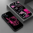 thumbnail image 2 of Funda de silicona negra para iPhone, carcasa bonita y fresca de Hello Kitty Cat para modelos 11, 12, 13, 14 Pro Max, Mini, XS, XR, X, 8, 7, 6S, 6, 5, 5S Plus Fivean unisex, 2 of 2
