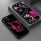 thumbnail image 2 of Funda de silicona negra para iPhone, carcasa bonita y fresca de Hello Kitty Cat para modelos 11, 12, 13, 14 Pro Max, Mini, XS, XR, X, 8, 7, 6S, 6, 5, 5S Plus Fivean unisex, 2 of 2