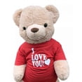 thumbnail image 5 of Giant 6ft Valentine Teddy Bear Wearing I Love You T-Shirt, 6 Foot Teddy Bear 72 Inches Beige Soft Big Stuffed Animal Packed in Big Box Ready to Hug, 5 of 7