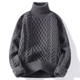 thumbnail image 1 of Suéter de cuello alto de jacquard vintage engrosado para hombre, suéter holgado de invierno para jóvenes, calidez y comodidad, 1 of 6