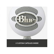 Blue Snowball USB Microphone - Textured White - 2 capsule design - Mac and PC compatible - USB - 3 pickup options - 40Hz - 18kHz