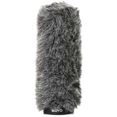 Movo Photo WS-G300 Furry Rigid Windscreen for Microphones up to 11.8" Long and 18-23mm in Diameter, Dark Gray
