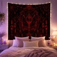 thumbnail image 2 of Ornate Heart Within a Crowned Oval of Moons and Sigils, Mystical Gothic for Occult Art Fans, Esoteric Symbol Decor, Halloween Gift, Tapestry Wall Hanging for Bedroom and Den, 2 of 7
