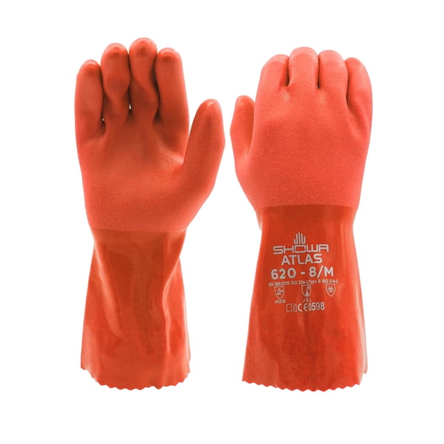 Guante de trabajo de seguridad SHOWA Atlas 620 PVC resistente a productos químicos