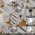 thumbnail image 2 of Boahaus Emilia Modern Vanity Desk with Mirror, Speakers, Lights & Charging Station, White, 2 of 9