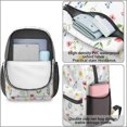 thumbnail image 4 of Pioneer Flower Floral Print Pattern 17" School Backpacks for Teens,Waterproof Oxford Fabric,S-Shape Padded Straps for School,Travel,Hiking,Camping, 4 of 6