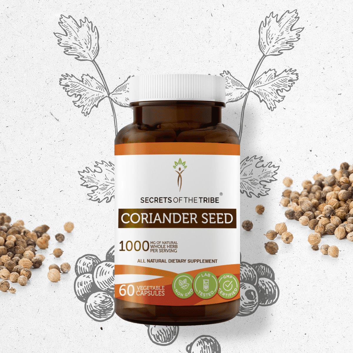 Secrets of the Tribe Coriander Seed 60 Capsules, 500 mg, Organic