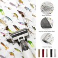 thumbnail image 6 of Rustic Fish Hook Washable Area Rugs 2.7'x5', Minimalist Colored Fishing Bait Modern Art Washable Throw Living Room Rug Non-Slip Sturdy Edge Binding Carpet for Indoor Entryway Bedside Kitchen, 6 of 9